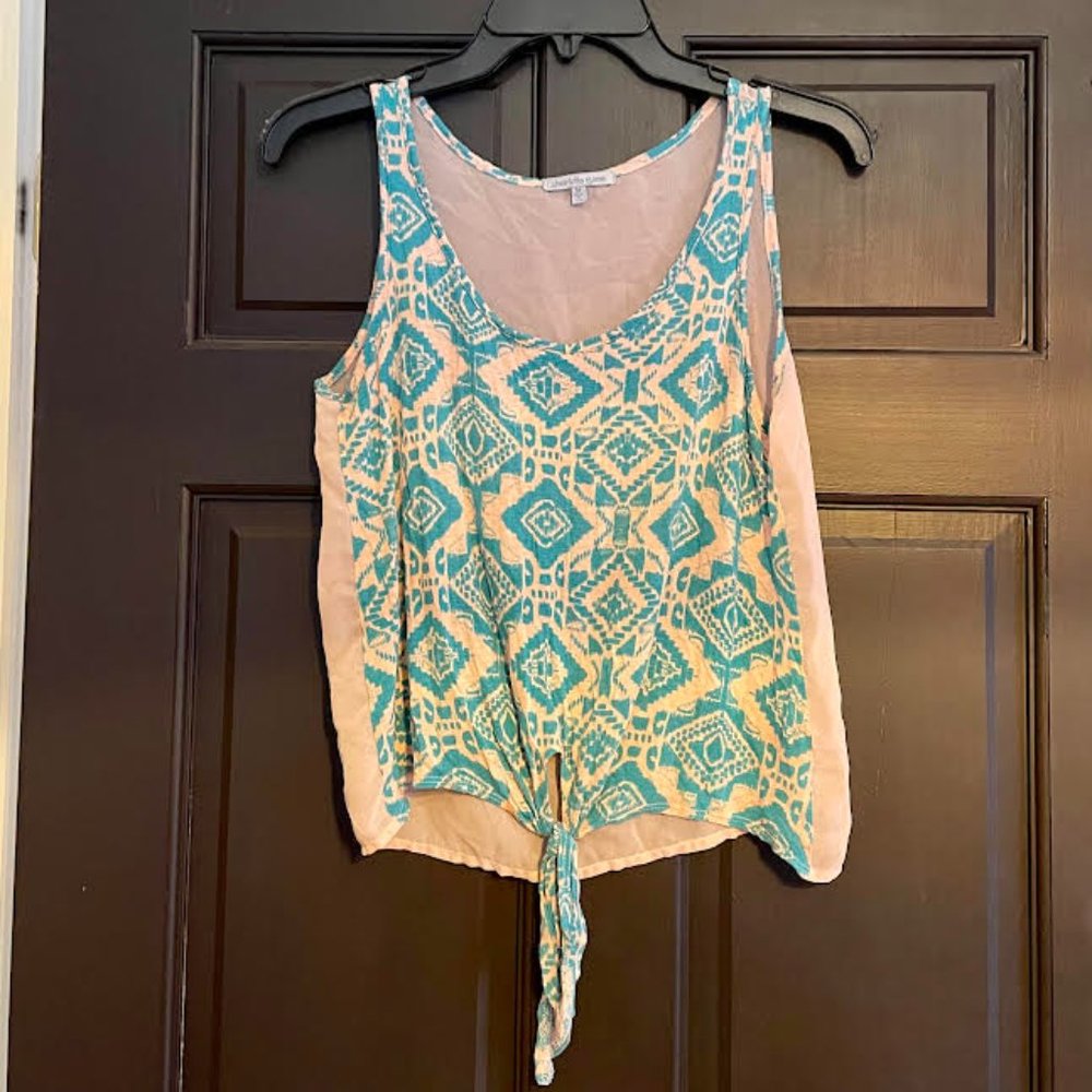 Charlotte Russe Patterned Tank Top: Size M